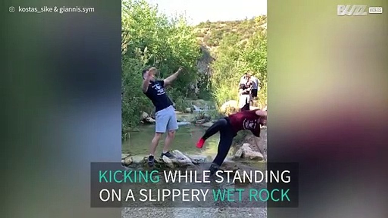 Epic kick ends up in epic fall