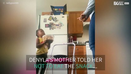 Cookie nearly tempts little girl to fail "Don't Eat It Challenge"