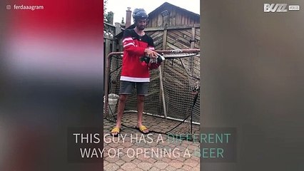 This is how hockey players open beers