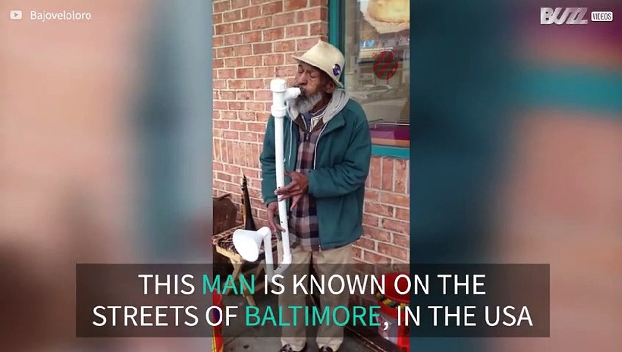 Talented street artist creates his own musical instruments