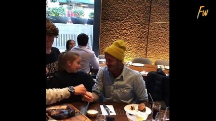 بيكهام وأطفاله يقلدون الطاهي التركي الشهير في مطعمه بنيويورك