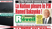 Le Titrologue du 11 Mars 2021 : La nation pleure le premier  ministre Hamed Bakayoko