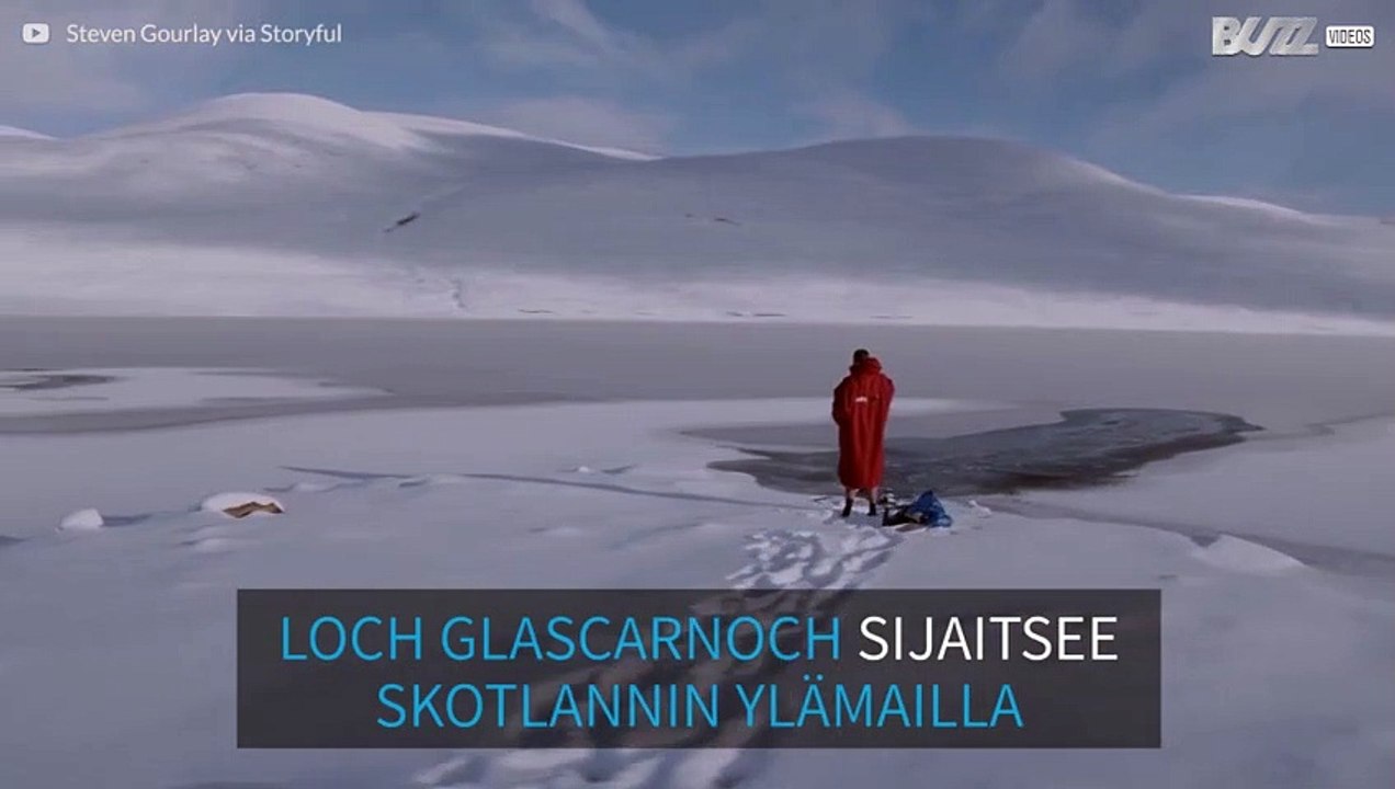Mies meni uimaan jäätyneeseen järveen Skotlannin Ylämailla