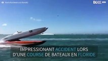 Impressionnant accident de bateau à haute vitesse