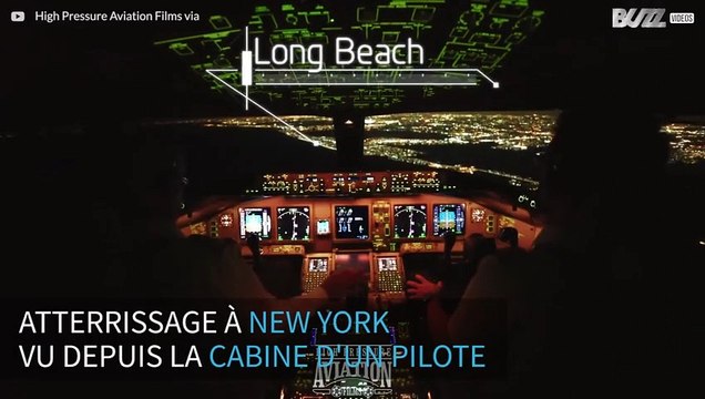 Incroyable atterrissage à New York vu depuis la cabine du pilote