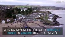 Des centaines de personnes plongent dans les eaux froides du Royaume-Uni pour fêter la nouvelle année