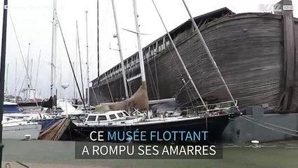 Un musée flottant s'écrase contre des navires amarrés