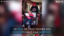 Ce père ne peut cacher sa joie quand son fils lui offre un billet pour assister à un match de football américain