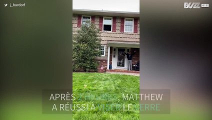 Une balle de golf lancée du 1er étage atterrit dans un verre