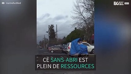 Un sans-abri fait preuve d'ingéniosité pour lutter contre les éléments