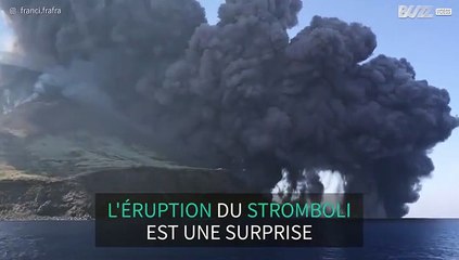 L'éruption du Stromboli prend ces touristes de court