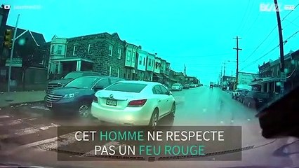Il grille un feu rouge et cause un accident