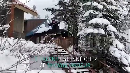 Ce snowboardeur réussit du premier coup ses acrobaties !
