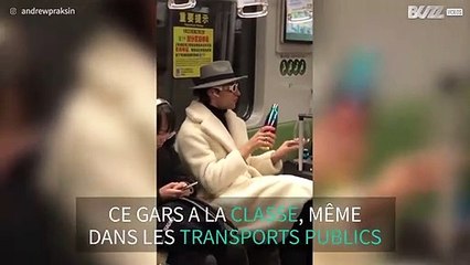 Métro chinois: il boit du thé dans un verre à vin