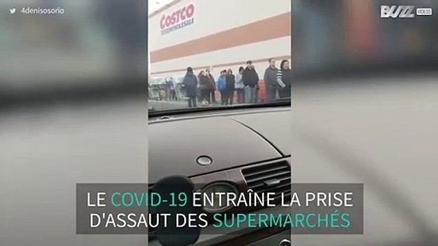 Covid-19: les achats paniquent entraînent des files interminables