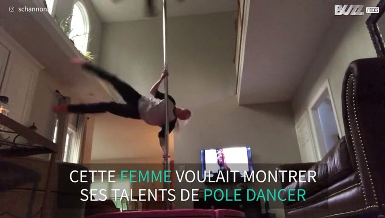 Elle s'entraîne au pole dance quand soudain...