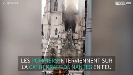 La cathédrale de Nantes part en fumée