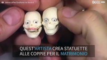Talentuosa artista crea statuette nuziali quasi reali!