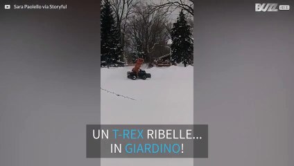 Anche i dinosauri si divertono sulla neve!