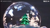 Palla di neve naturale con albero di Natale