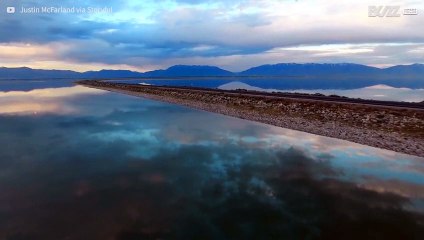 Vista magnifica dell'Isola delle Antilope, nel Grande Lago Salato dello Utah