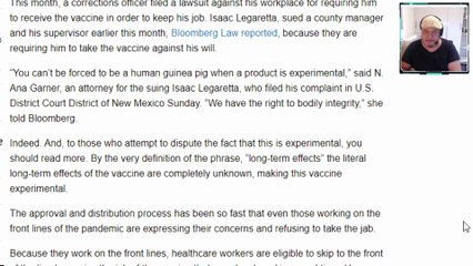 FIRST LAWSUIT FILED Challenging FORCED VACCINATION REQUIREMENTS