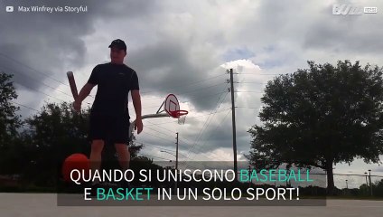 Fa canestro con una mazza sa baseball