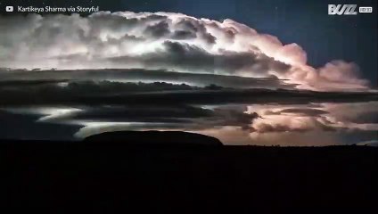 オーストラリアの雷雨のタイムラプス