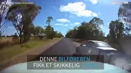 Farlig forbikjøring ender med kjempesladd