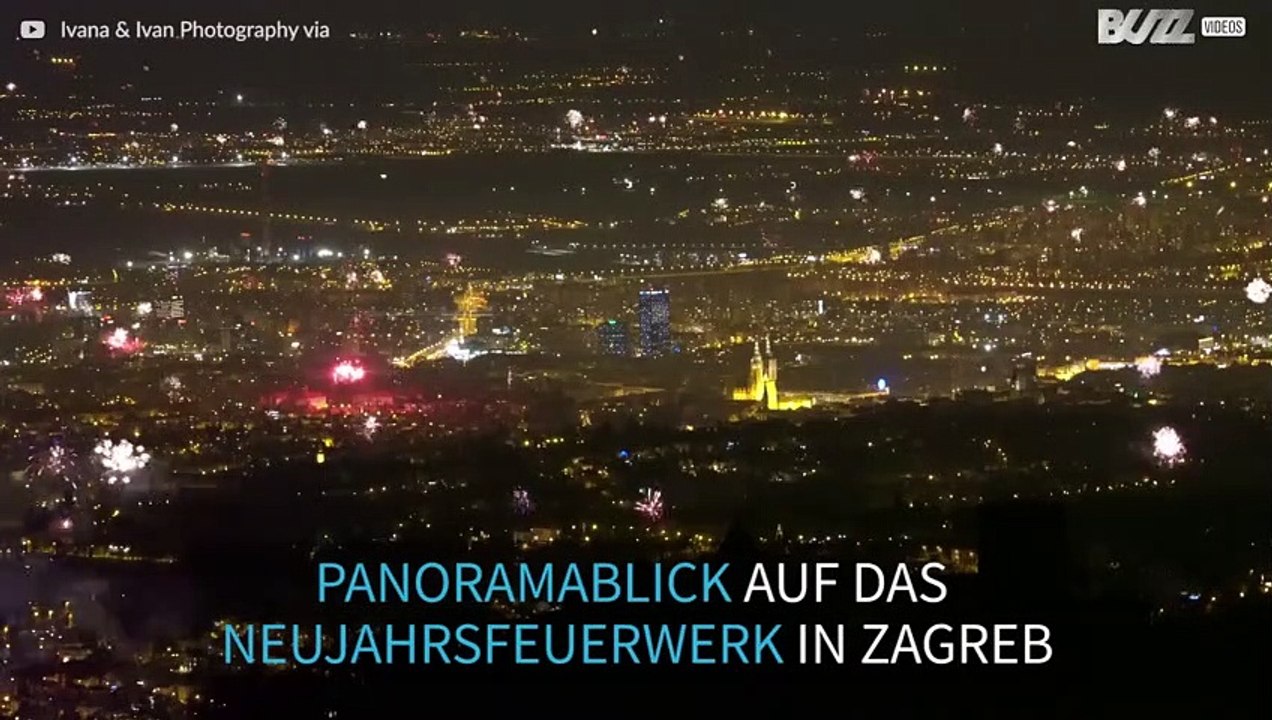 Unglaubliche Panorama-Aufnahmen des Neujahrsfeuerwerks in Zagreb