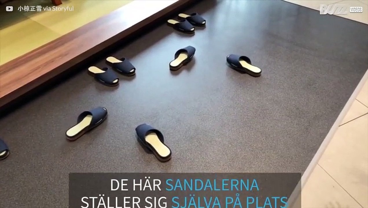Nissan har uppfunnit sandaler som själva ställer sig prydligt på plats
