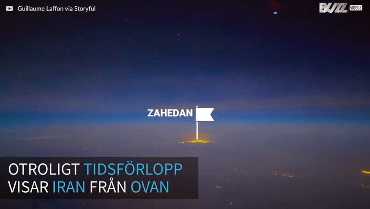 Otroligt tidsförlopp från ett plan flygandes över Iran