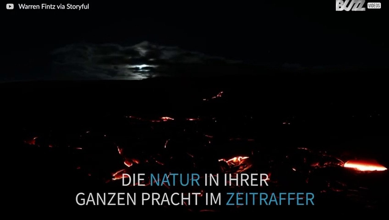 Vollmond über dem Kilauea Vulkan in Hawaii