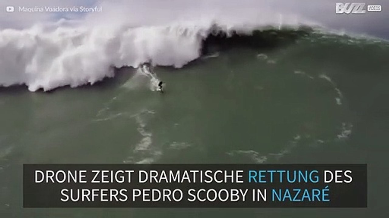 Dramatisch: Surfer wird aus Riesenwellen gerettet