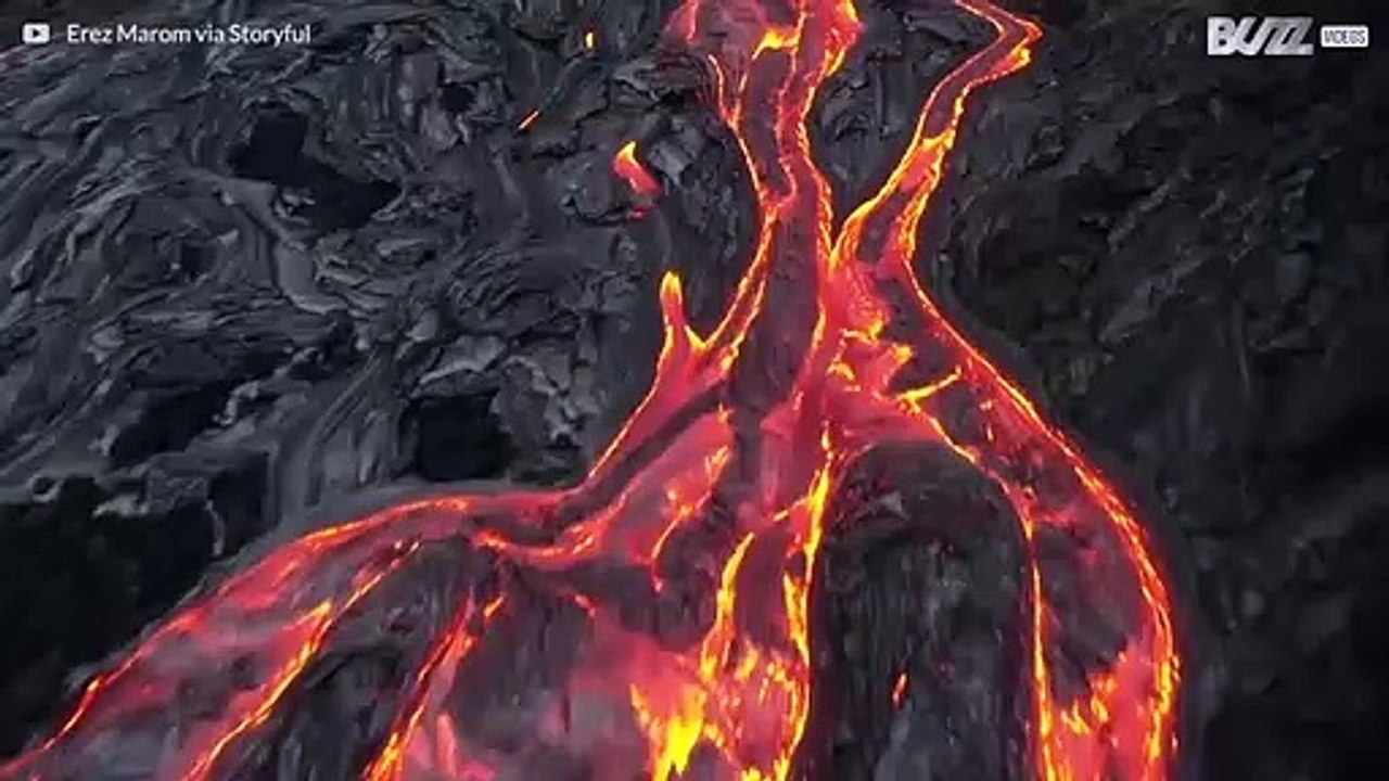 Drohne über dem Vulkan Kīlauea
