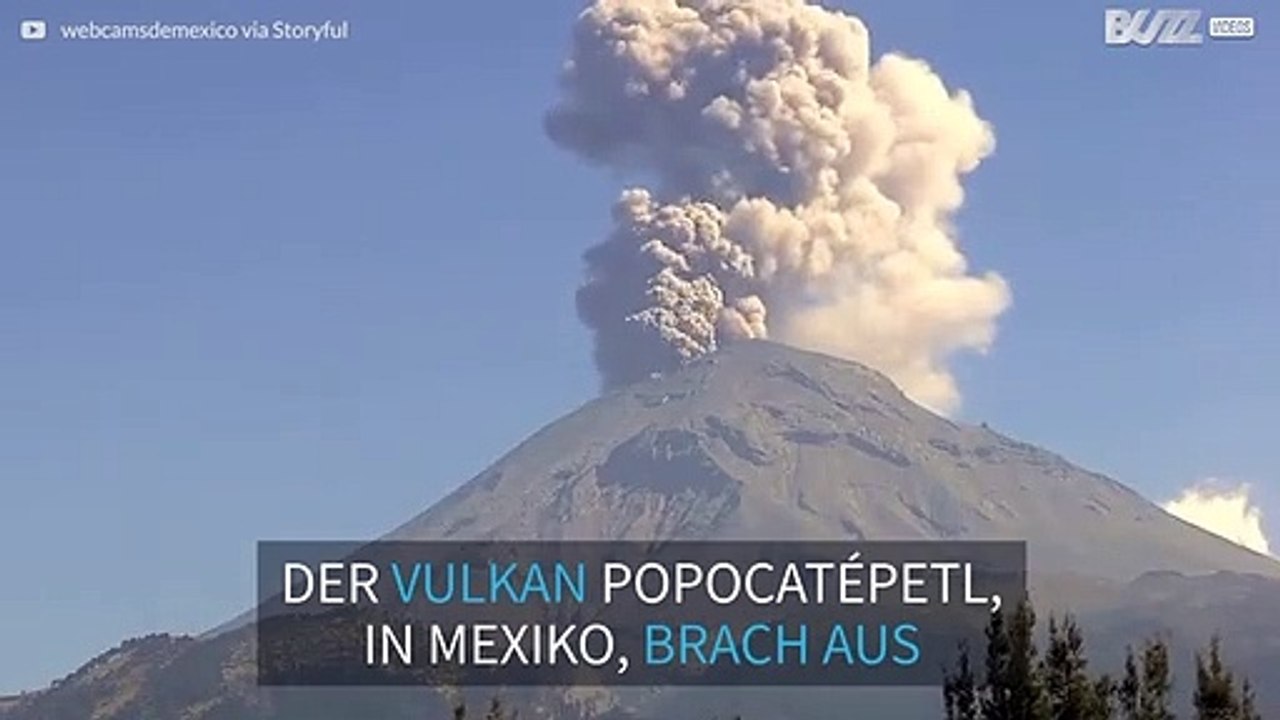 Popocatépetl Vulkan bricht in Mexiko aus