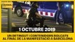 Contenidors bolcats i un detingut després de la manifestació a Barcelona