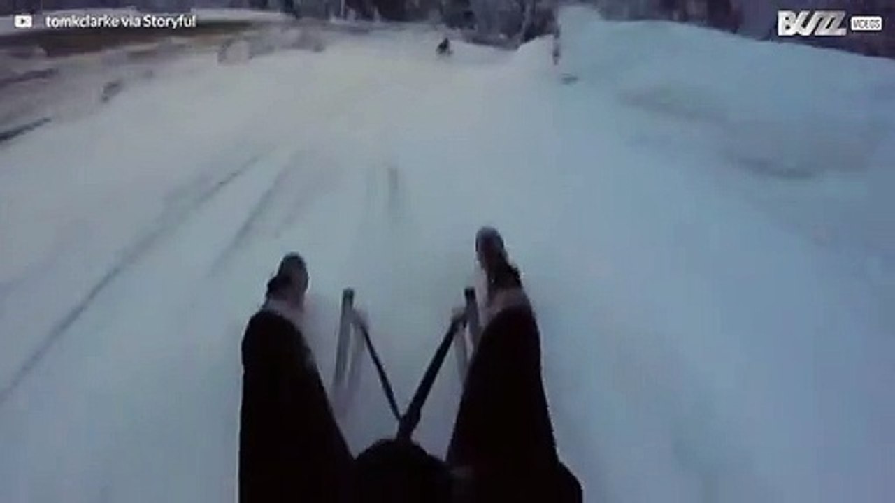 Massiver Auffahrunfall beim Schlittenfahren