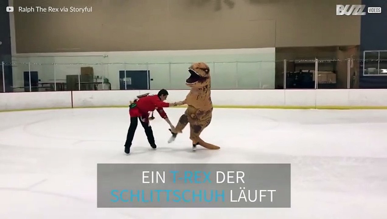 T-Rex On Ice: Dinosaurier fährt Schlittschuh