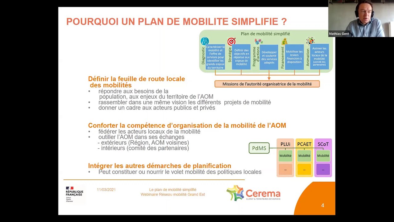 Replay Webinaire – Le Plan de Mobilité Simplifié : présentation et témoignage d’un territoire – le 11 mars 2021