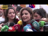 Lorena Roldán valora l'actualitat política a la manifestació del 12-O a Barcelona