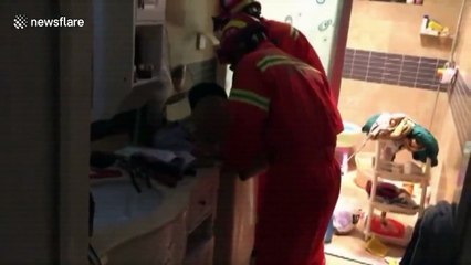 Boy 10 rescued from washing machine