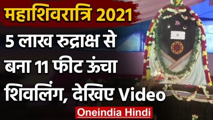 Mahashivaratri 2021: 5 Lakh रुद्राक्ष से बना 11 फीट ऊंचा शिवलिंग, देखिए Video | वनइंडिया हिंदी