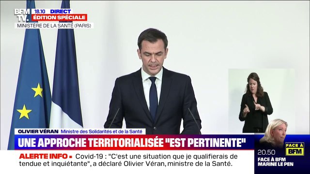 Olivier Véran: la pression sanitaire atteint désormais des niveaux similaires à ceux constatés lorsque nous approchions du pic de la deuxième vague