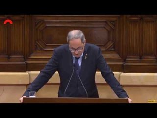 La mirada de Torra a Carrizosa quan parla de la 'criminalització de la desobediència civil'