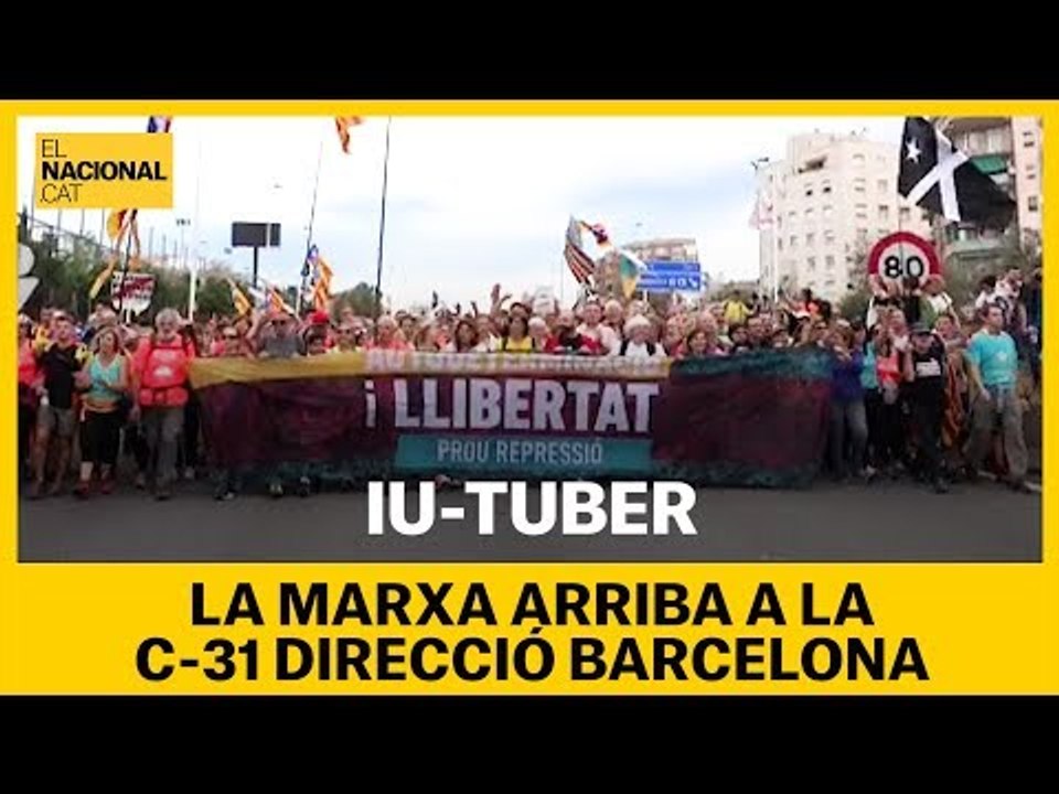 Iu-tuber i la marxa entren a la C-31 direcció Barcelona