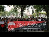 Concentració davant la Ciutat de la Justícia en suport als detinguts per les protestes