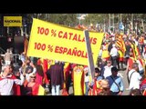 Milers de persones convocats per Societat Civil Catalana es manifesten al centre de Barcelona