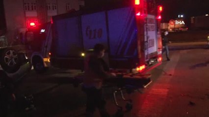 Ataşehir'de aşırı hızlı otomobil takla attı: 1 yaralı