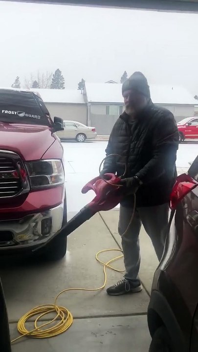 When It's Dry Use a Leaf Blower on the Snow